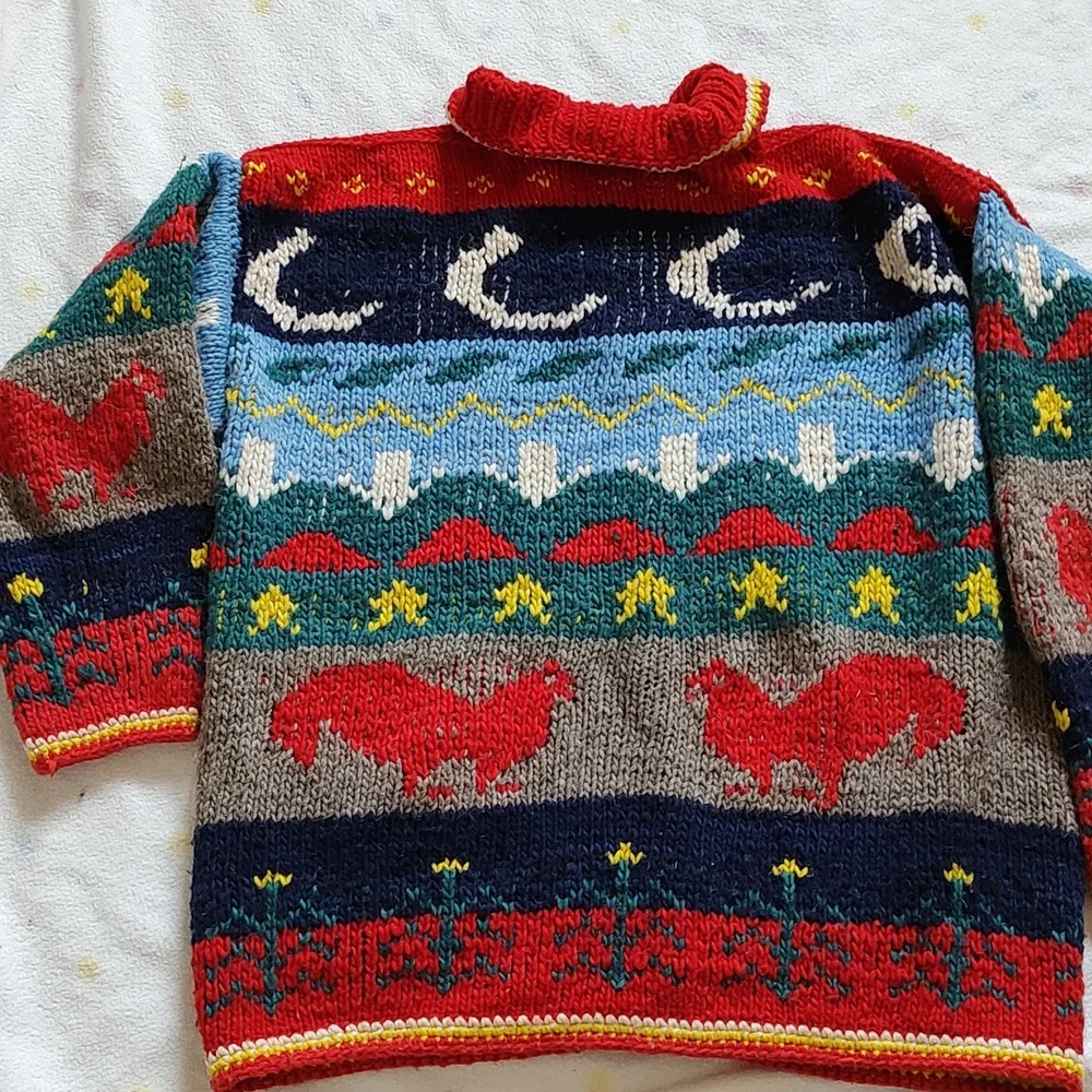 Chicken chunky knit wool sweater - Picture 6 of 7